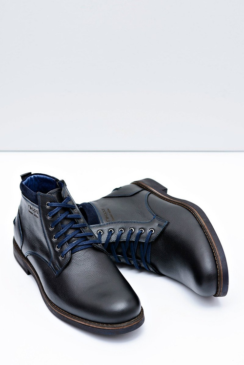 Pánske kožené topánky teplé čierne topánky piere