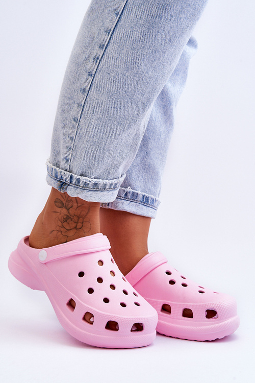 Pěnové Sandály Crocs Na Robustní Podrážce Růžove Katniss