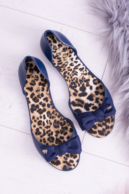 Námorné gumové dámske baleríny