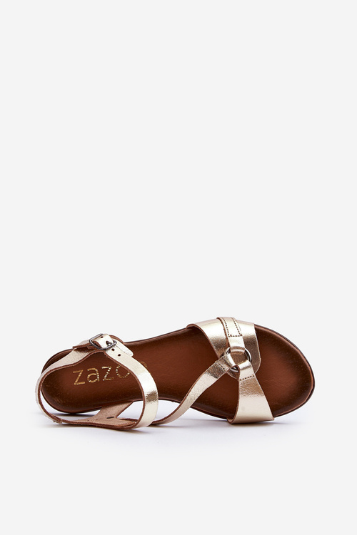 Zazoo 40182 Dámske kožené sandále zlaté