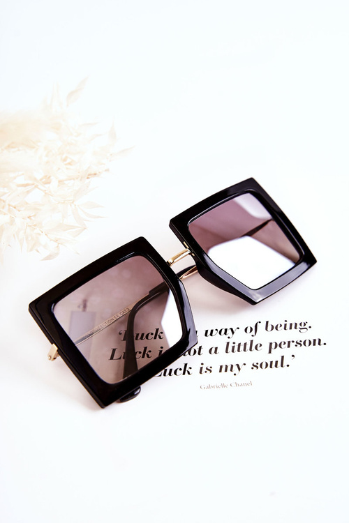 Štvorcové slnečné okuliare v160018 čierne