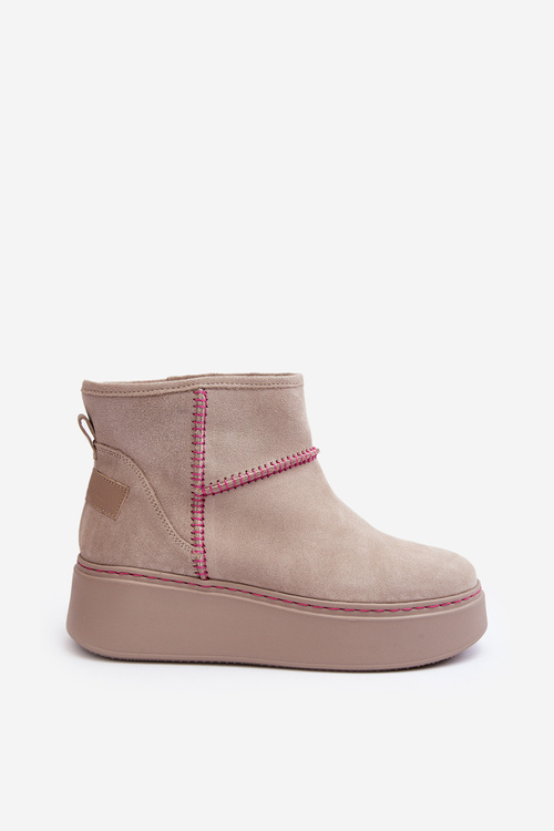 Dámské semišové sněhule Maciejka 06257-22 světle béžové