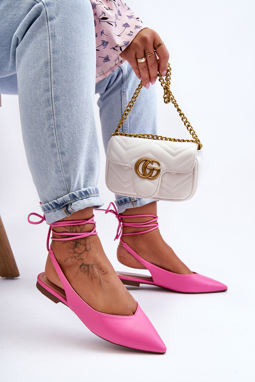 Dámské svázané baleríny růžové Lilly Ann