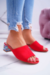 Elegantné ženské žabky na červenom Valencii Suede