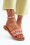 Dámske sandále s plochou podrážkou oranžové Traivea