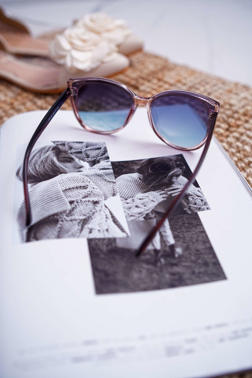 Prius PR-V26 Slnečné okuliare hnedé ružové trblietavé sklo