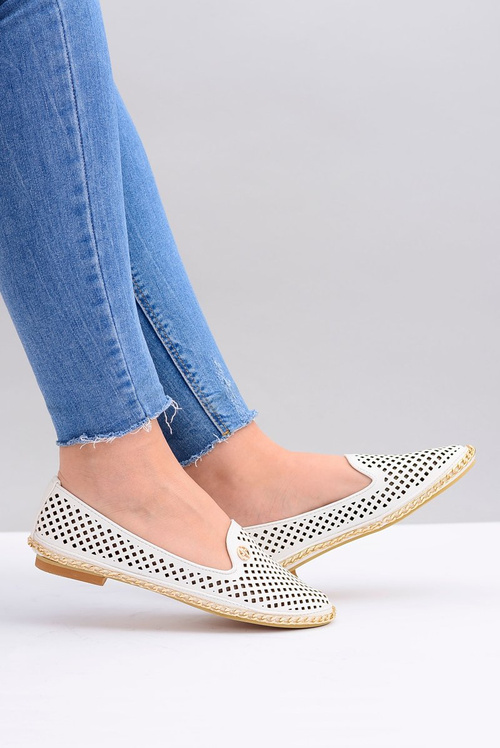 Lu Boo | Bílé otevřené baleríny Stylové