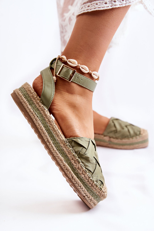 Dámske sandále Espadrilles na platforme Green Susane