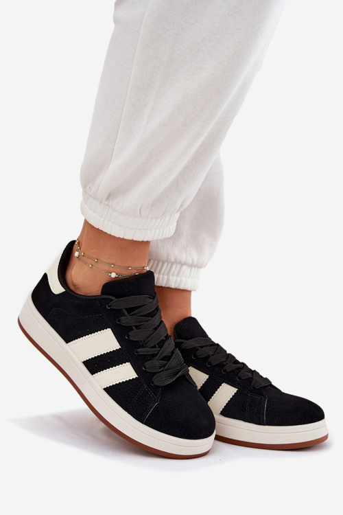 Dámske Tenisky Z Eko Semišu Čierne Arlenina