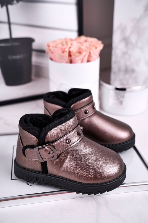 Dětské sněhule s kožešinou šedé Jinnie