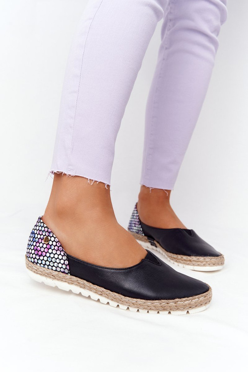 Kožené balerinas maciejka 05056-01 čierna