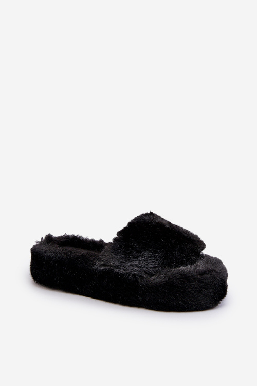 Dámske futrované papuče čierne Stepia