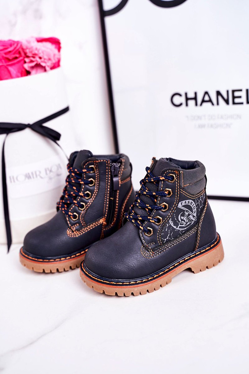 Dětské Zateplené Boty S Gumovou Podrážkou Tmavě Modré Bobby