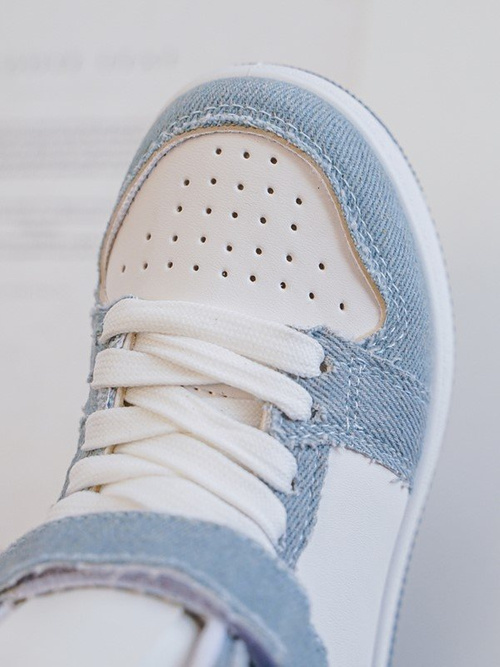 Dětské džínové sportovní boty bílo-modré Milara