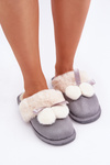 Dámske Papuče S Kožušinou Šedé Nartani