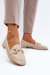 Dámske mokasíny na plochej podrážke s ozdobou béžové Iluvana