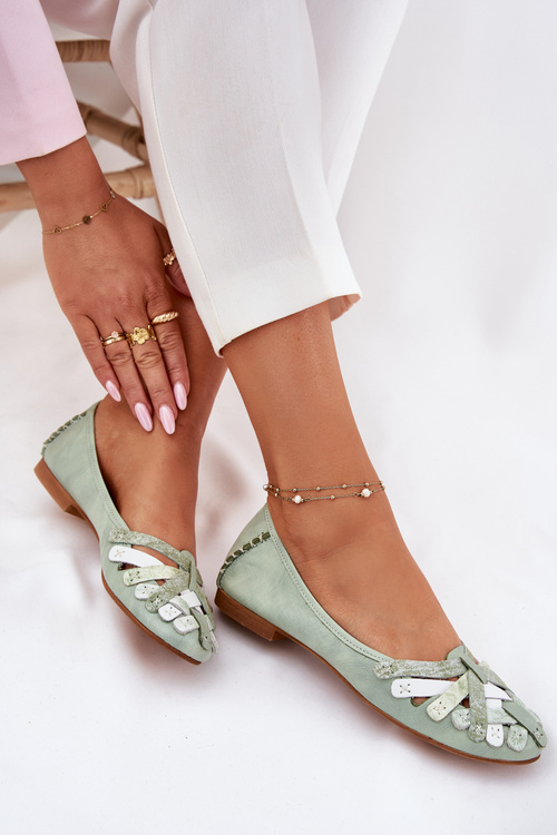 Dámské Kožené Baleríny Maciejka 01358-50 Mátové