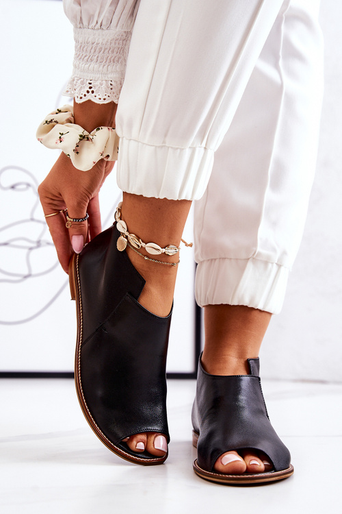 Kožené Boty Na Podpatku Laura Messi Cerne 2324