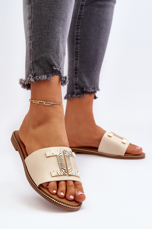 Dámske papuče s ozdobou Beige Ollavia