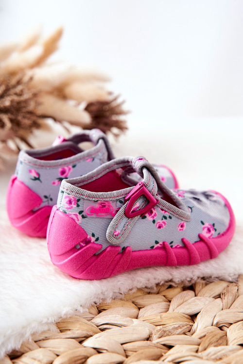 Topánky papci befado Bunny 110P425 Gray-ružové