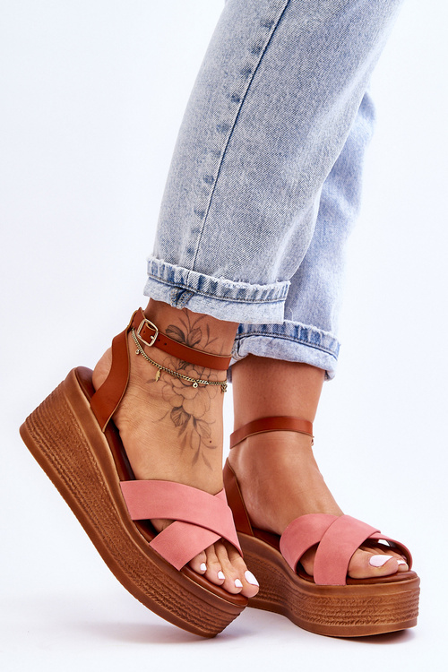 Dámske pohodlné sandále hnedých ružoviek