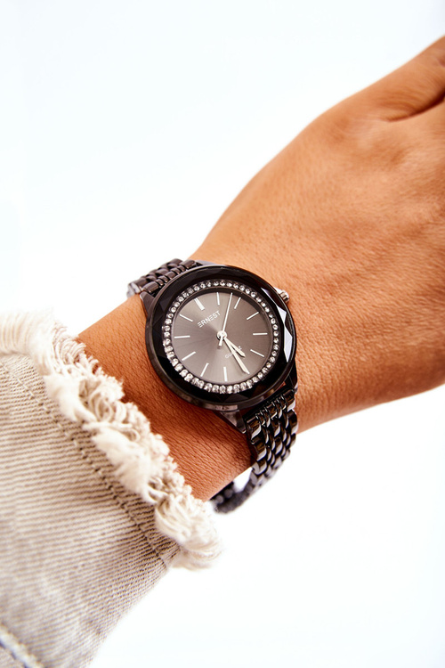 Hodinky Na Náramku Se Zirkony ERNEST Černá