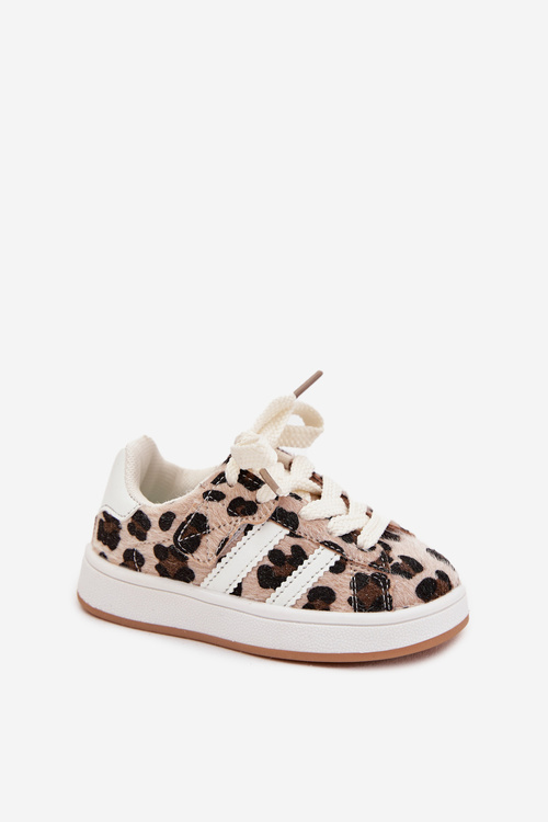 Športové Topánky Sneakers Deti Leopard Béžové Amelle