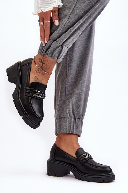 Dámske kožené topánky s nízkym obsahom, čierna blimma