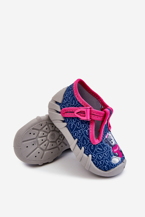 Boty Pantofle Befado Vodní Medvěd 110P469 Námořnická modra-růžová