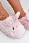 Kožené Papuče S Motívom Zajaca Ružové Natasha