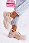 Dámske semišové športové topánky tenisky Light Beige Britany