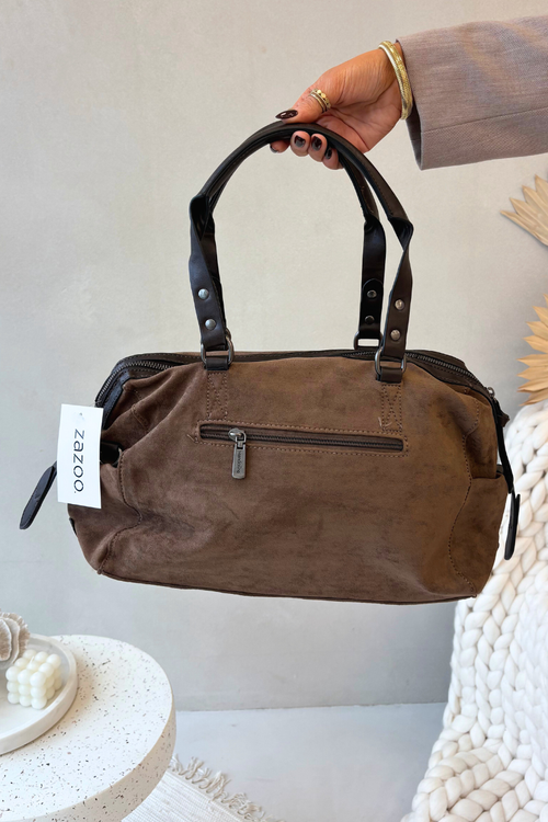 Eko semišová kabelka Tmavobéžová Gressa