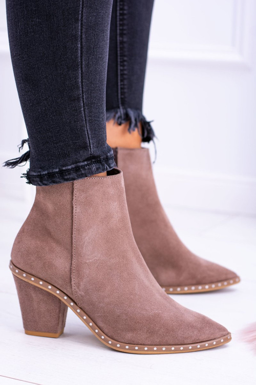 Kožené semišové béžové dámské kotníkové boty Sonoma