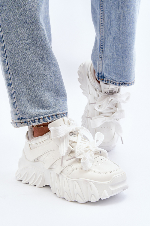 Dámské tenisky na masivní podrážce bílé Ellerai