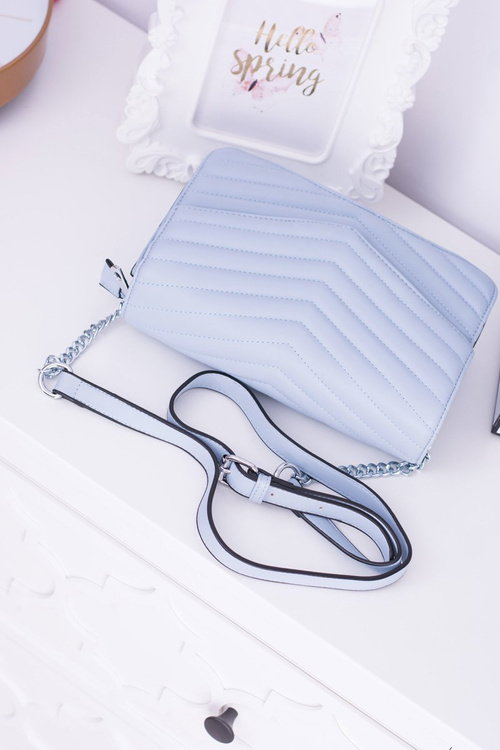 Klasická prošívaná modrá kabelka