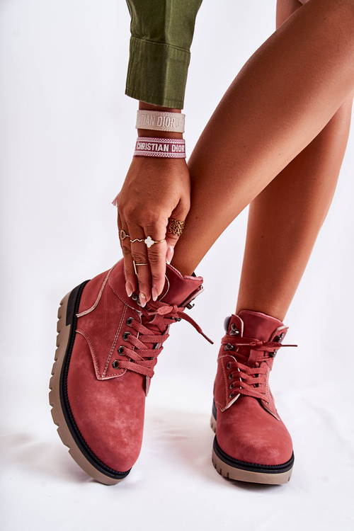 Kožené topánky na platforme Red Ressa