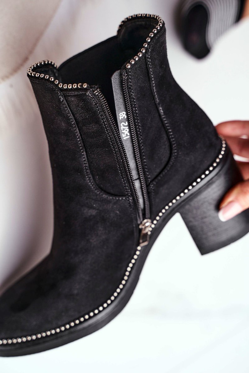 Dámské Kotníkové Boty Na Podpatku Černé Let Me