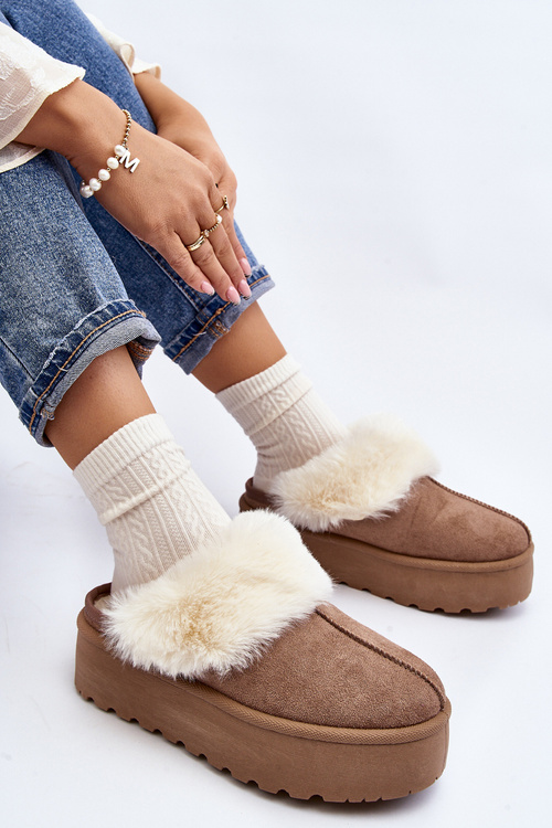 Dámske Zimné Topánky na Hrubej Podrážke Khaki Starlyn