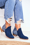 Dámska koža Maciejka Navy Blue Boots 04091-47