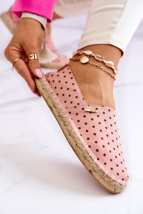 Dámské espadrilky s puntíky Big Star JJ274869 Růžové