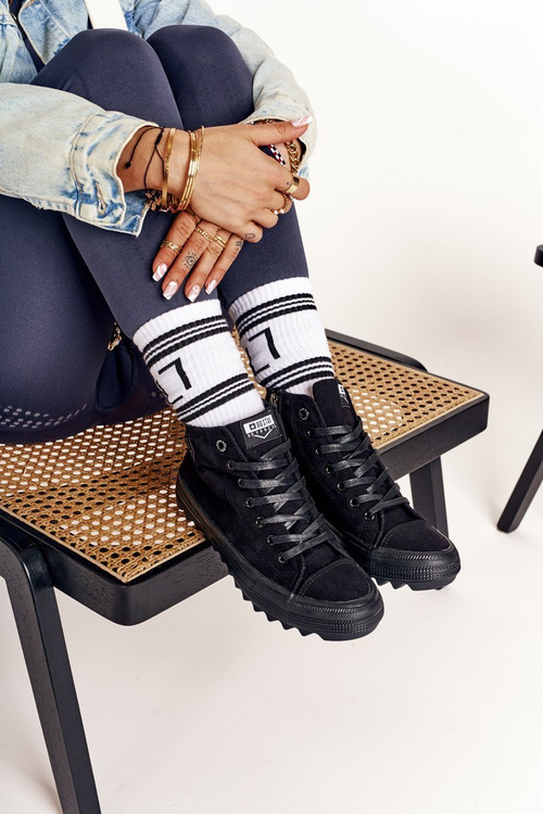 Dámské Vysoké Tenisky Na Velké Podrážce BIG STAR FF274244 černé