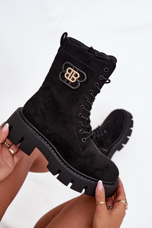 Zateplené pracovné čižmy pre ženy s ozdobou čierne Melisse