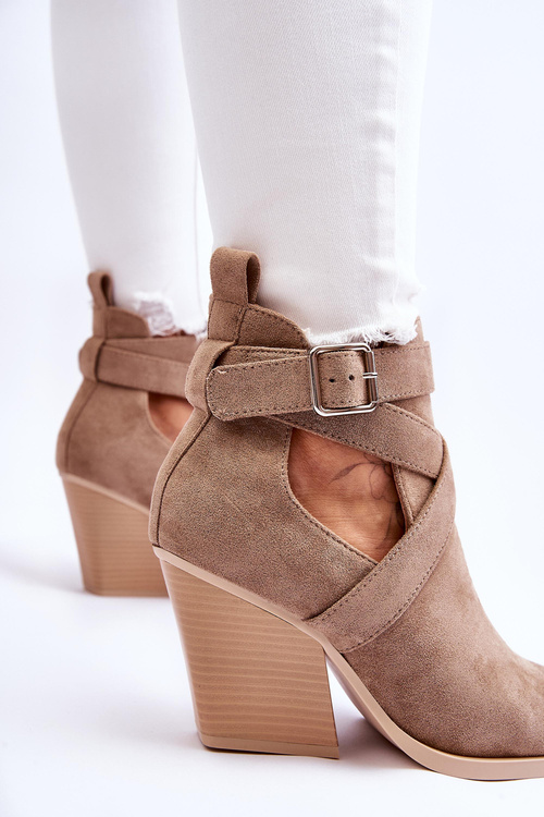 Ženské semišové topánky Dennise Dark Beige Cowboy topánky