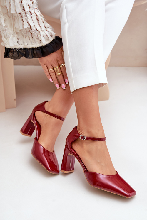 Lodičky Na Opätku Z Lakovanej Eko Kože Bordové Emindria