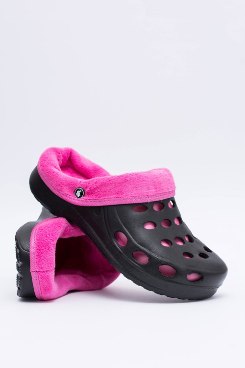 Dámské Nazouváky Teplé Kroksy Černé Růžové EVA