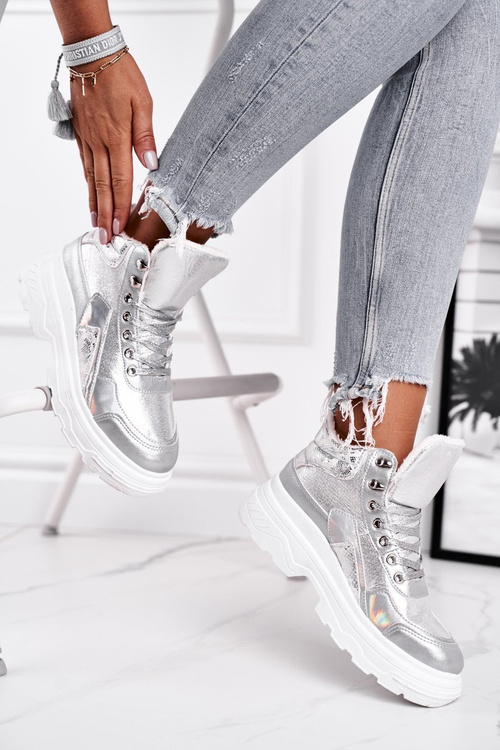 Dámske športové topánky izolované striebro Davan