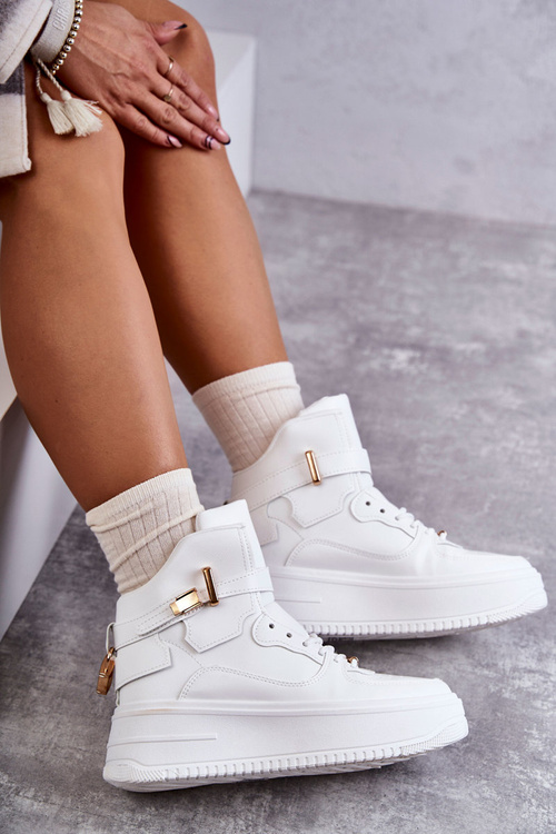 Dámska izolovaná vysoká -biela športová topánka Lexa