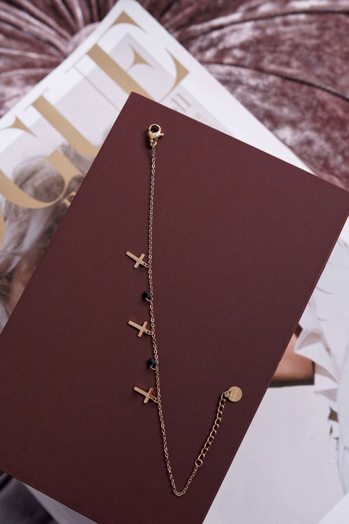 Dámský Náramek Celebrit zlatý Tři Kříže