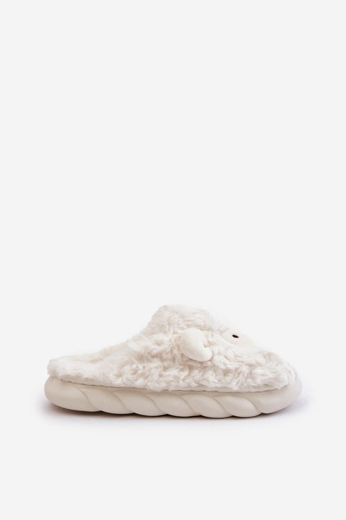 Dámské Fleece Pantofle S Motivem Ovce Bílé Phaeia