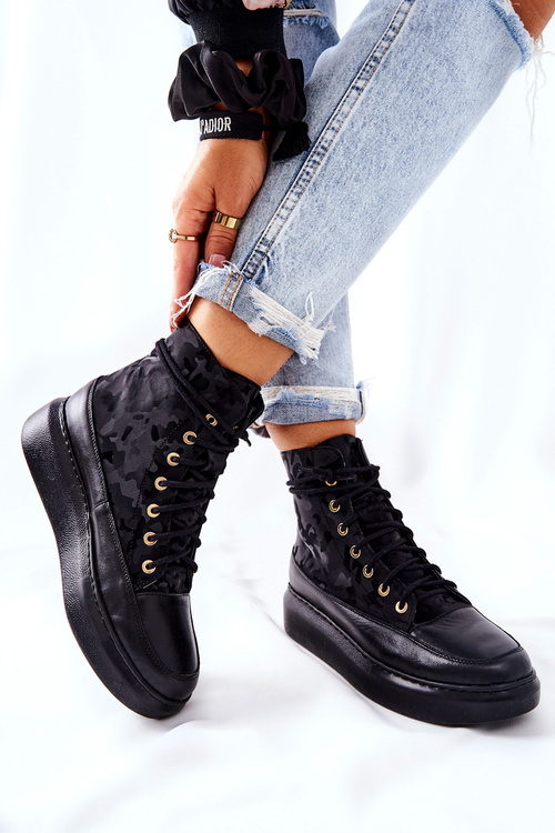 Sportovní Obuv Goe Kožená Lewski 3034 černé Moro